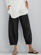 Carmen - Women's Cropped Balloon-Leg Cotton Pants