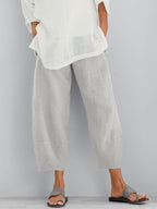 Carmen - Women's Cropped Balloon-Leg Cotton Pants