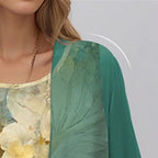 Caroline - Women's Floral Slip Dress with Sheer Open-Front Duster