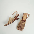 Catherine - Women's Woven Mesh Slingback Heels