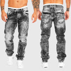 Cesar - Men's Vintage Washed Straight Leg Denim Jeans