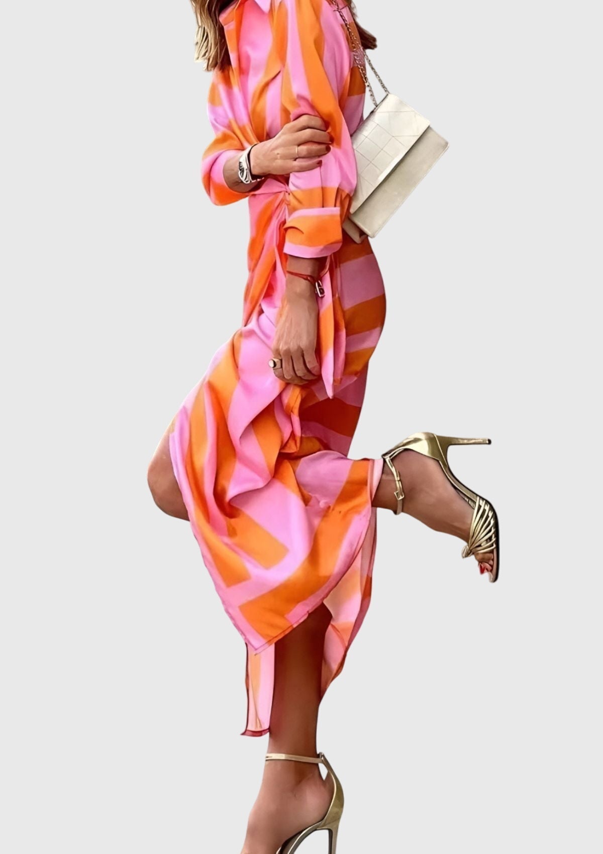 Clara - Women's Striped Wrap Dress