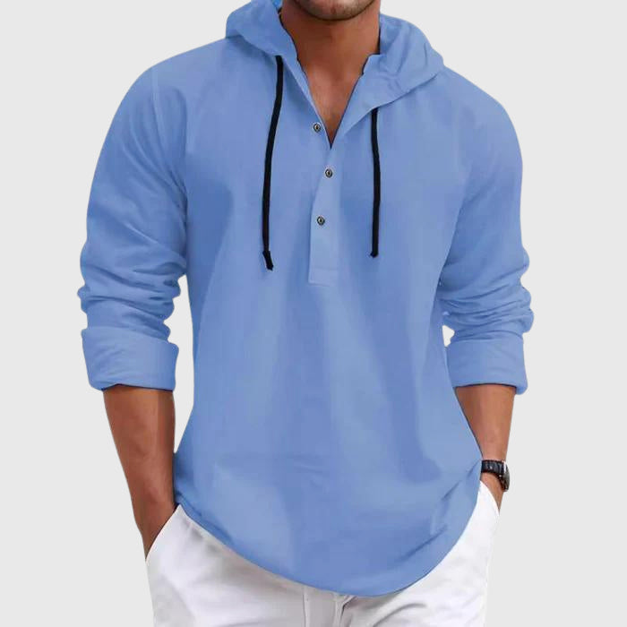 Clark - Men's Hooded Button Placket Shirt