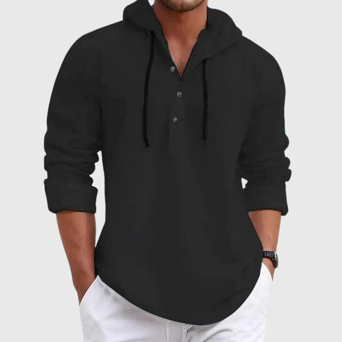 Clark - Men's Hooded Button Placket Shirt