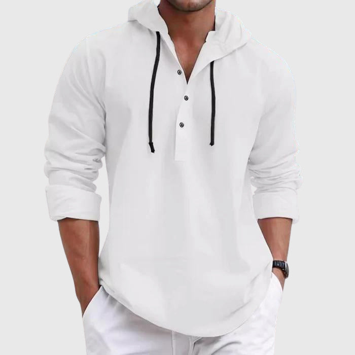 Clark - Men's Hooded Button Placket Shirt