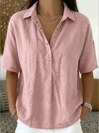 Cleo - Women's Button-Front Collar Shirt