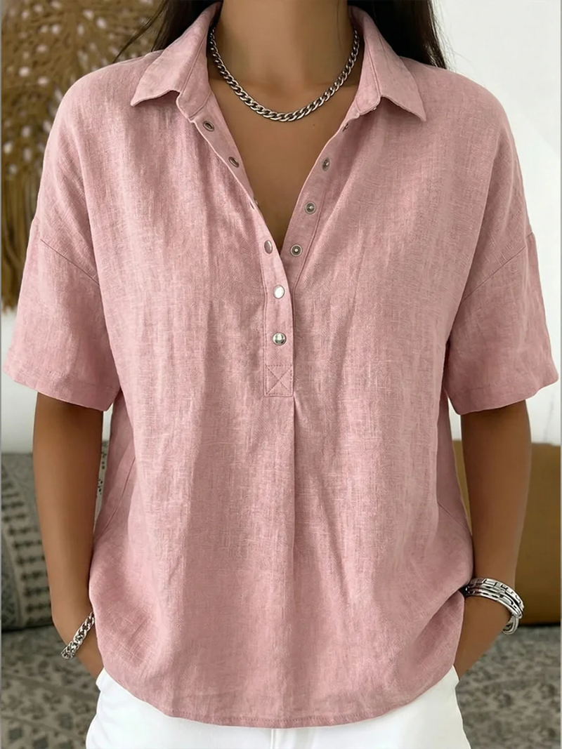 Cleo - Women's Button-Front Collar Shirt