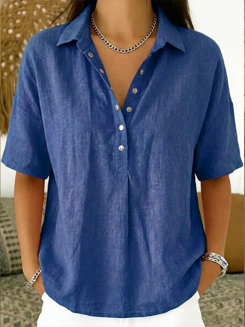 Cleo - Women's Button-Front Collar Shirt