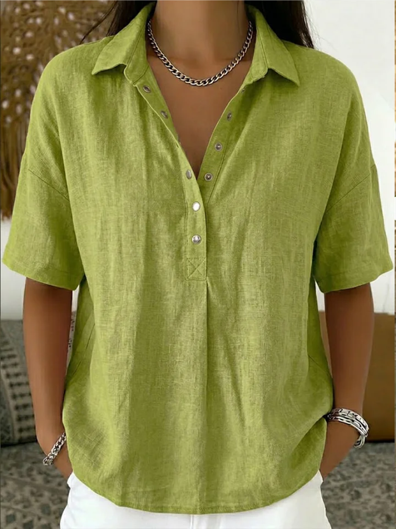 Cleo - Women's Button-Front Collar Shirt