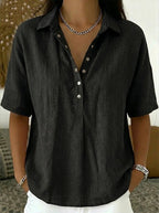 Cleo - Women's Button-Front Collar Shirt