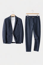 Cole - Men's Notch-Lapel Linen Blazer & Trouser Set