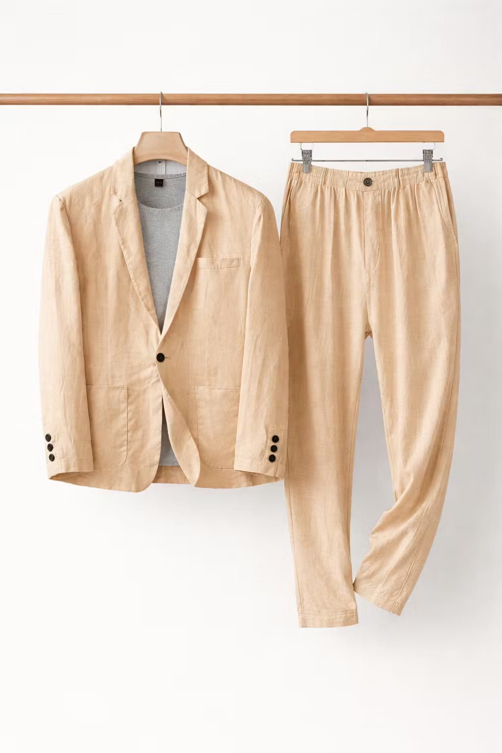 Cole - Men's Notch-Lapel Linen Blazer & Trouser Set