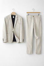 Cole - Men's Notch-Lapel Linen Blazer & Trouser Set