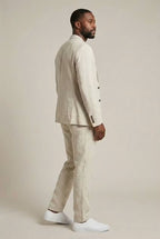 Cole - Men's Notch-Lapel Linen Blazer & Trouser Set