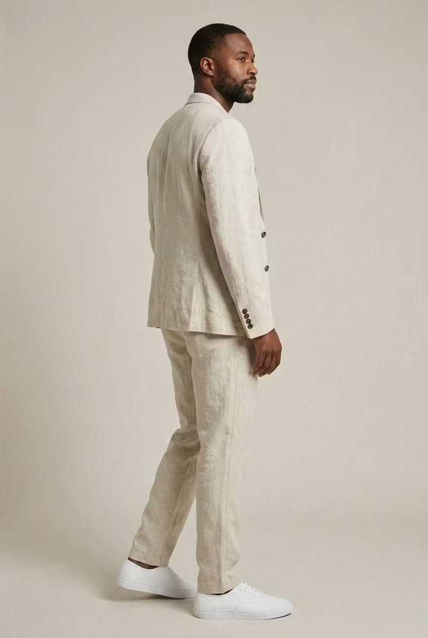Cole - Men's Notch-Lapel Linen Blazer & Trouser Set