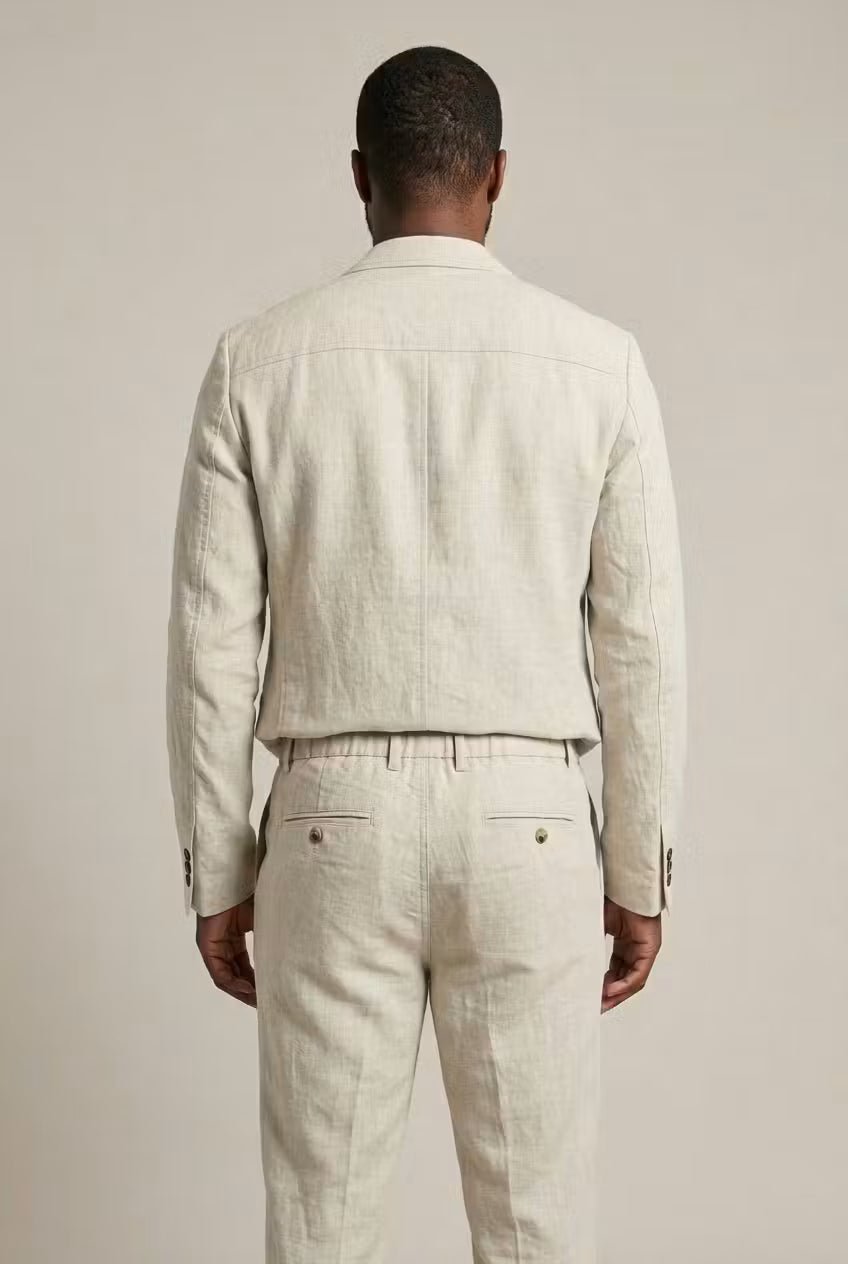 Cole - Men's Notch-Lapel Linen Blazer & Trouser Set