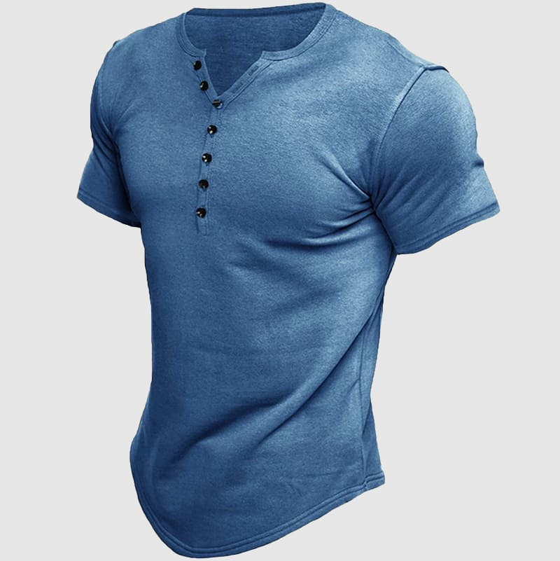 Colter - Men's Button Henley Short Sleeve T-Shirt