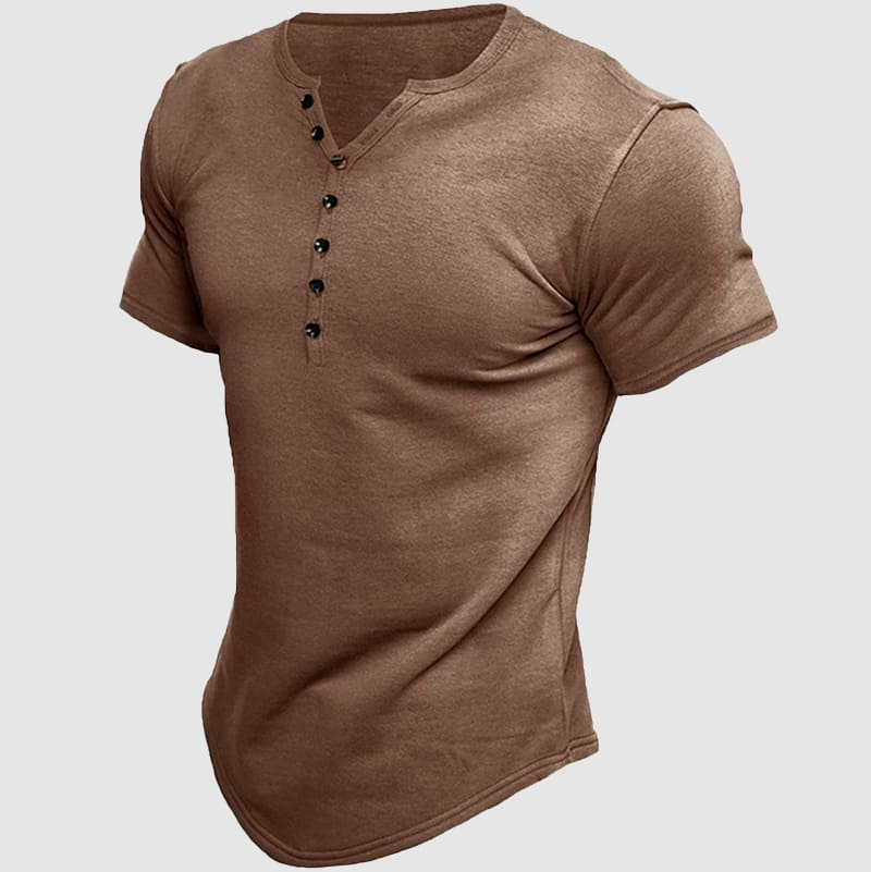 Colter - Men's Button Henley Short Sleeve T-Shirt