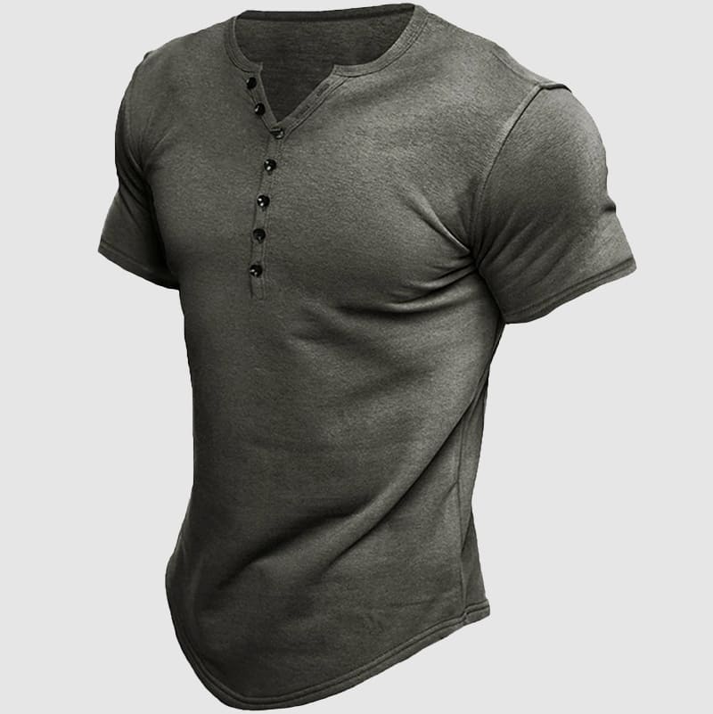 Colter - Men's Button Henley Short Sleeve T-Shirt