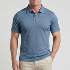 Conrad - Men's Textured Polo Shirt with Stretch Weave