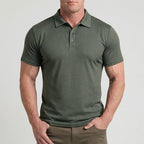 Conrad - Men's Textured Polo Shirt with Stretch Weave