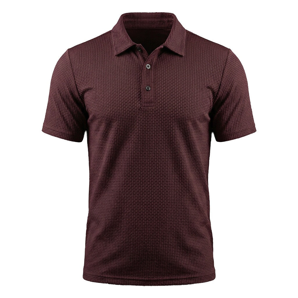 Conrad - Men's Textured Polo Shirt with Stretch Weave