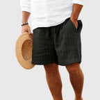 Daniel - Men's Vertical Ribbed Knit Drawstring Shorts