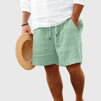 Daniel - Men's Vertical Ribbed Knit Drawstring Shorts
