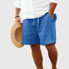 Daniel - Men's Vertical Ribbed Knit Drawstring Shorts