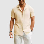 Danny - Men's Crinkle-Textured Camp Collar Shirt
