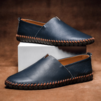 Dawson - Men's Contrast Stitch Leather Loafers