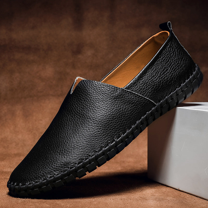 Dawson - Men's Contrast Stitch Leather Loafers
