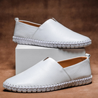 Dawson - Men's Contrast Stitch Leather Loafers
