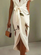 Dellia - Women's Floral Tie-Waist Wrap Dress