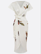 Dellia - Women's Floral Tie-Waist Wrap Dress