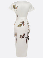 Dellia - Women's Floral Tie-Waist Wrap Dress