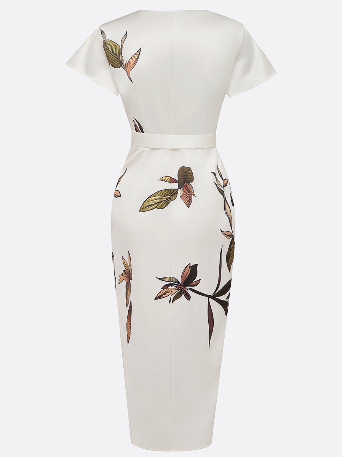 Dellia - Women's Floral Tie-Waist Wrap Dress