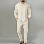 Desmond - Men's Textured Zip-Up Jacket and Trousers Set