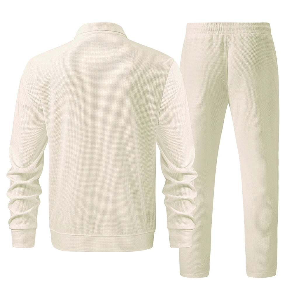 Desmond - Men's Textured Zip-Up Jacket and Trousers Set