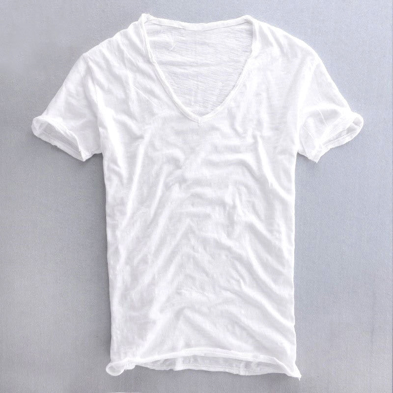 Dominic - Men's V-Neck Cotton T-Shirt