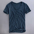 Dominic - Men's V-Neck Cotton T-Shirt