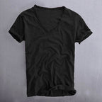 Dominic - Men's V-Neck Cotton T-Shirt