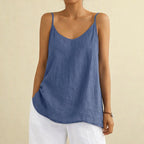Dorothea - Women's V-Neck Cami Tank with Spaghetti Straps
