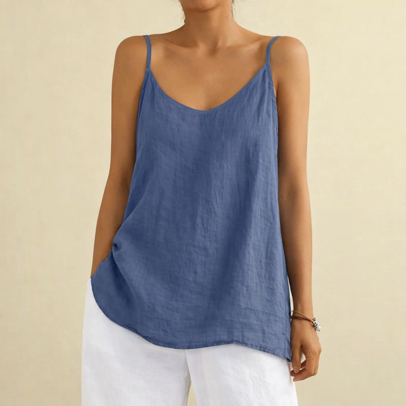 Dorothea - Women's V-Neck Cami Tank with Spaghetti Straps
