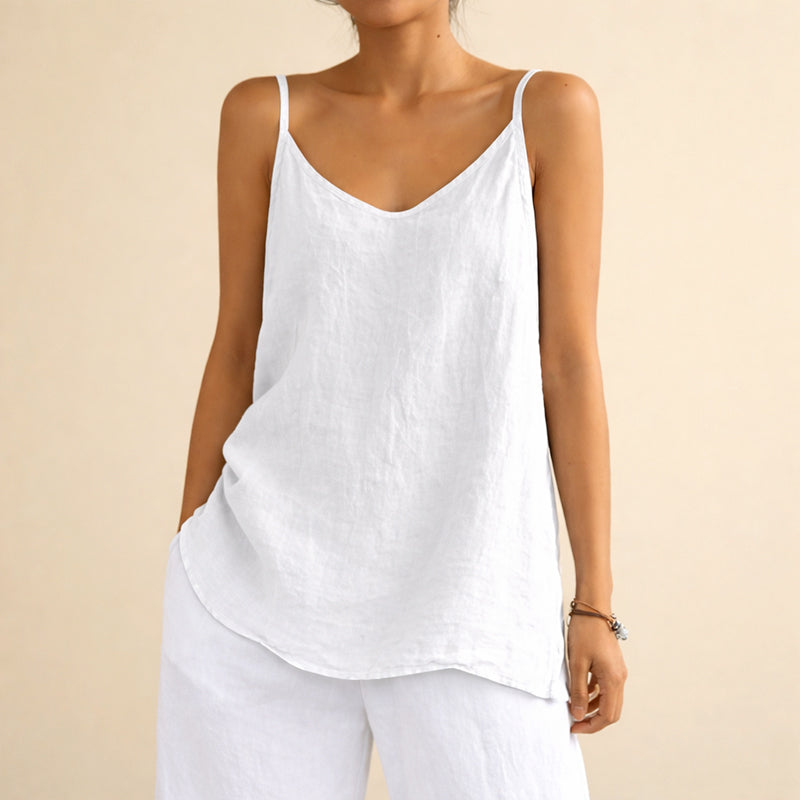 Dorothea - Women's V-Neck Cami Tank with Spaghetti Straps