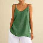Dorothea - Women's V-Neck Cami Tank with Spaghetti Straps