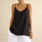 Dorothea - Women's V-Neck Cami Tank with Spaghetti Straps
