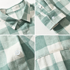 Edwin - Men's Brushed Cotton Plaid Shirt with Rolled Cuffs