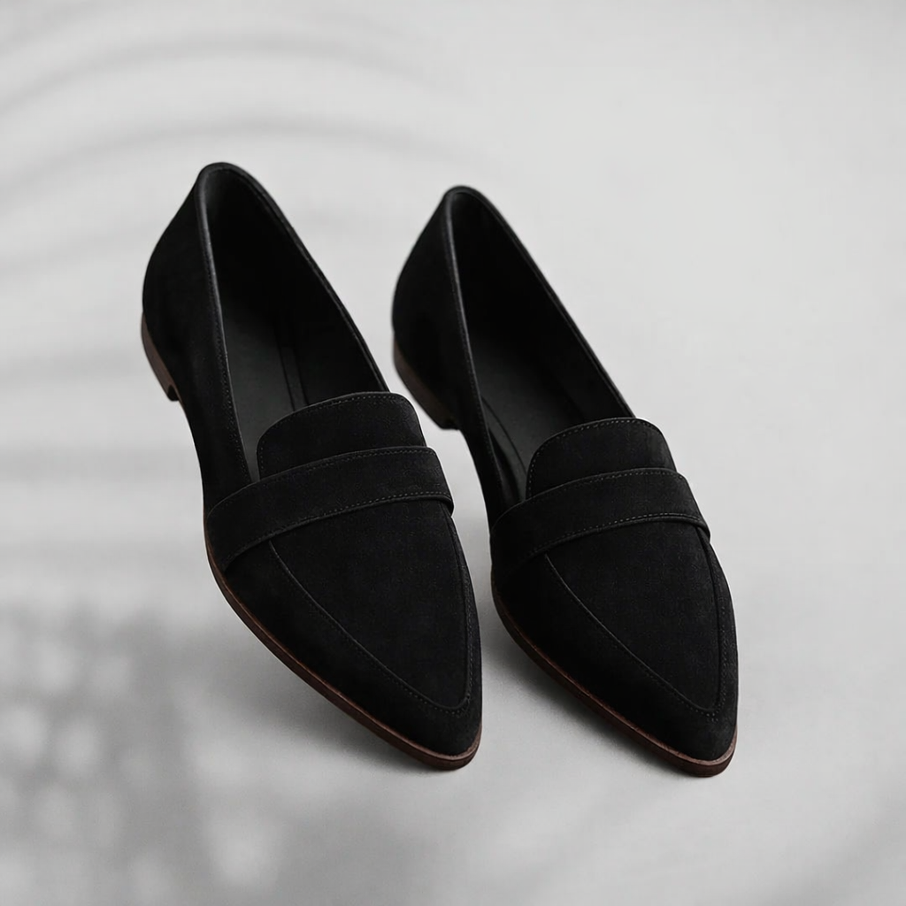 Elysia - Women's Pointed-Toe Loafers with Crossover Band
