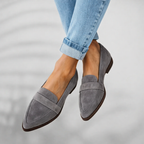 Elysia - Women's Pointed-Toe Loafers with Crossover Band